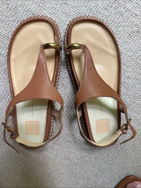 Dolce vita Brown Leather Toe-Ring Sandals